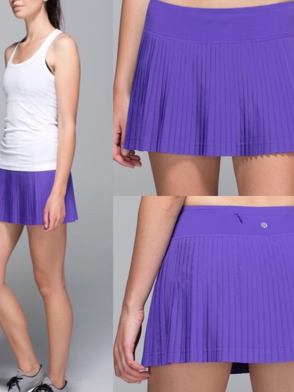 Lululemon Athletica Blue Purple Pleat To Street Athleisure Mini Skirt II